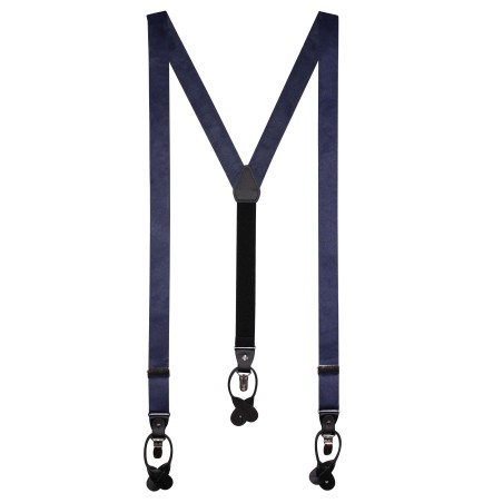 Navy Blue Satin Suspenders