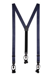 Navy Blue Satin Suspenders