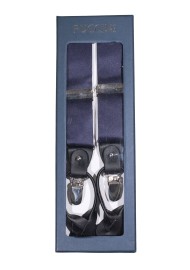 Navy Blue Satin Suspenders in Box
