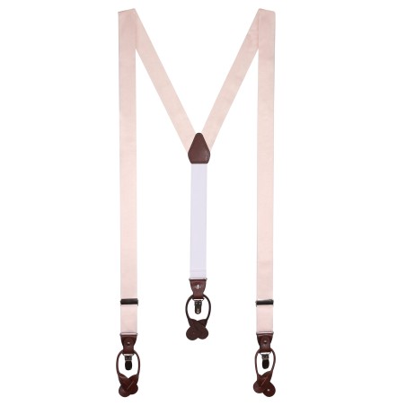 Antique Blush Satin Suspenders