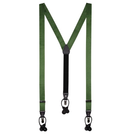 Moss Green Satin Suspenders