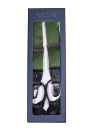 Moss Green Satin Suspenders in Box