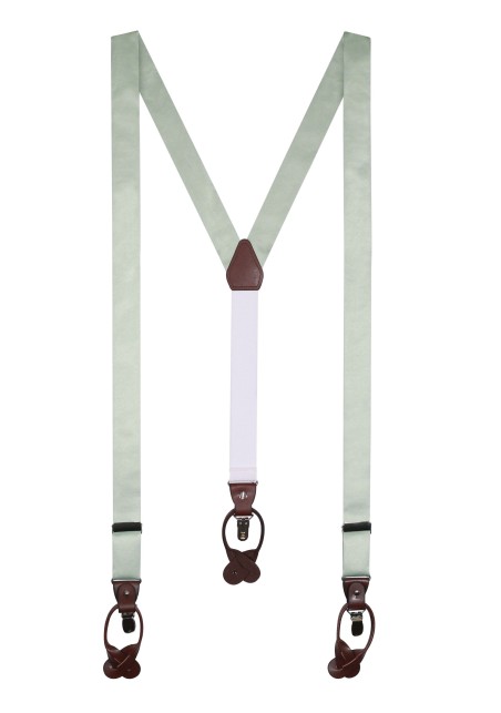 Dusty Sage Satin Suspenders