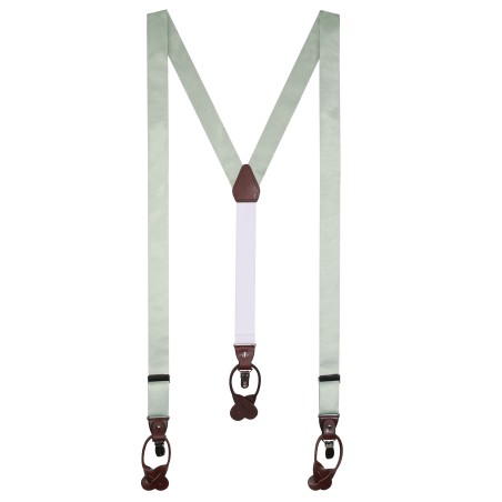 Dusty Sage Satin Suspenders