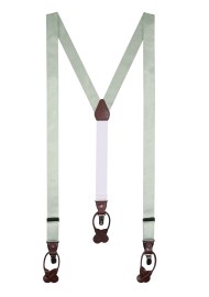 Dusty Sage Satin Suspenders
