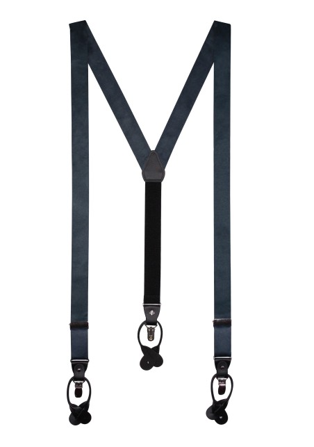 Charcoal Satin Suspenders for Men