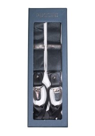 Charcoal Satin Suspenders for Men in Box