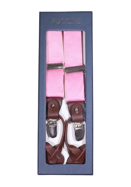 Pink Satin Suspenders in Box