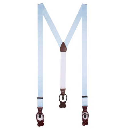 Satin Suspenders in Ice Blue