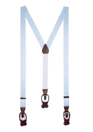 Satin Suspenders in Ice Blue