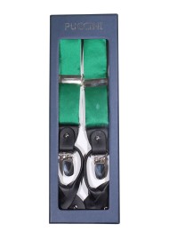 Satin Suspenders in Emerald Green in Box