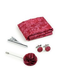 Raspberry Red Paisley Groomsmen Accessories
