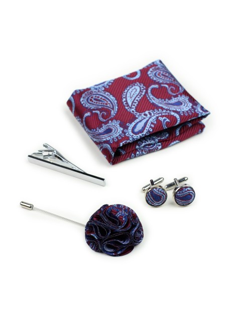 Burgundy Paisley Groomsmen Accessories
