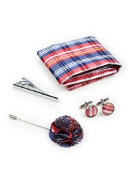 Red and Blue Plaid Groomsmen Accessories