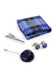 Dark Navy Plaid Groomsmen Accessories