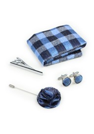 Blue Plaid Groomsmen Accessories
