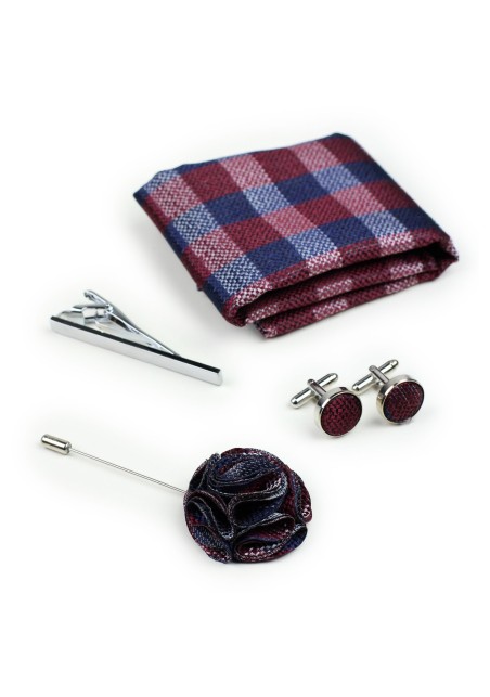 Burgundy Plaid Groomsmen Accessories
