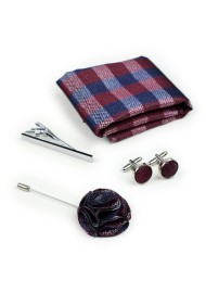Burgundy Plaid Groomsmen Accessories