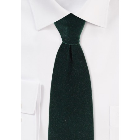 Luxe Velvet Necktie in Hunter Green