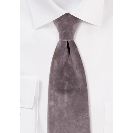 Luxe Velvet Necktie in Charcoal Gray