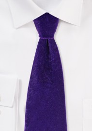 Luxe Velvet Necktie in Dark Purple