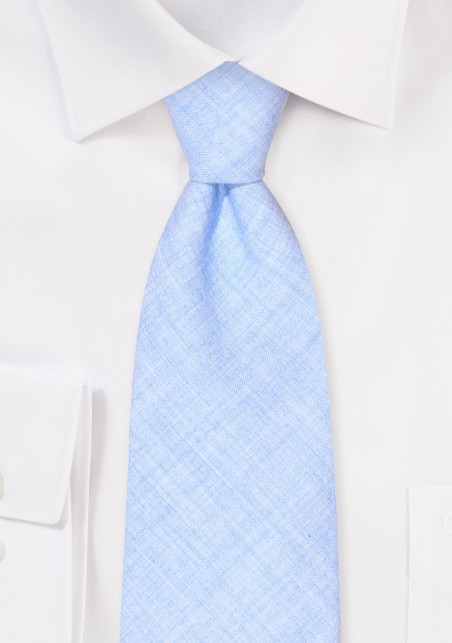 Linen Texture Mens Tie in Sky Blue
