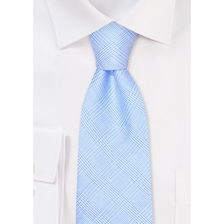 Prince of Wales Check Tie in Light Blue