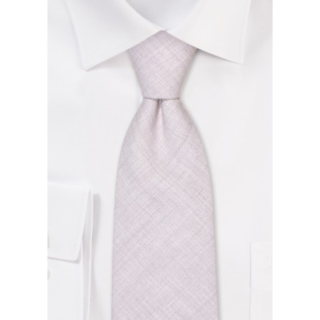 Linen Texture Mens Tie in Stone Gray