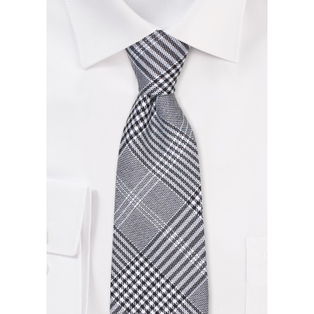 Prince of Wales Check Skinny Tie