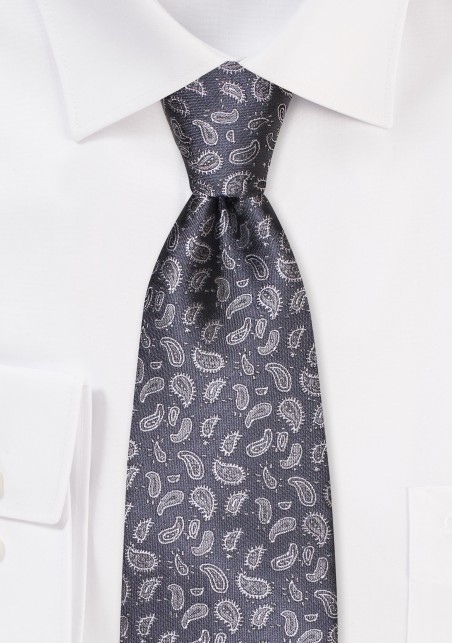 Intricate Paisley Weave Tie in Dress Gray
