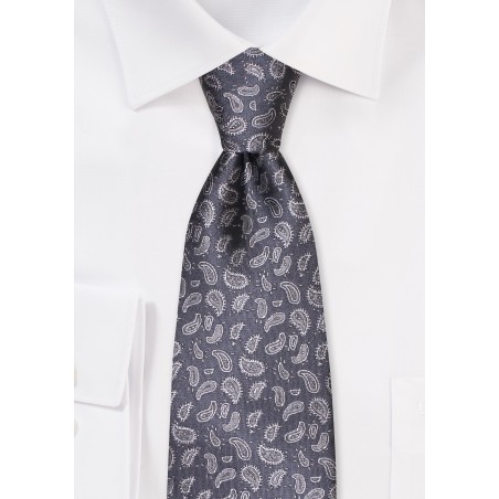 Intricate Paisley Weave Tie in Dress Gray