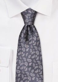 Intricate Paisley Weave Tie in Dress Gray
