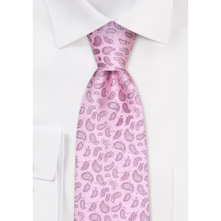 Intricate Paisley Weave Tie in Pink