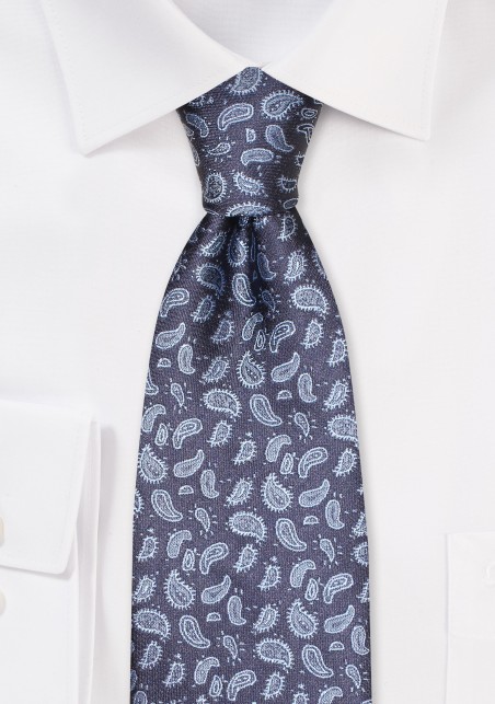 Woven Paisley Tie in Dress Blue