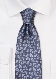 Woven Paisley Tie in Dress Blue