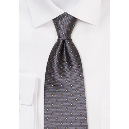 Diamond Check Tie in Slate Blue