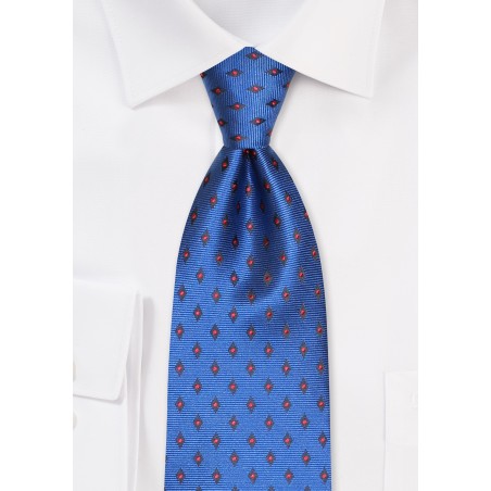 Diamond Check Tie in Neptune