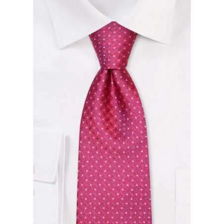 Foulard Weave Designer Tie in Cherry