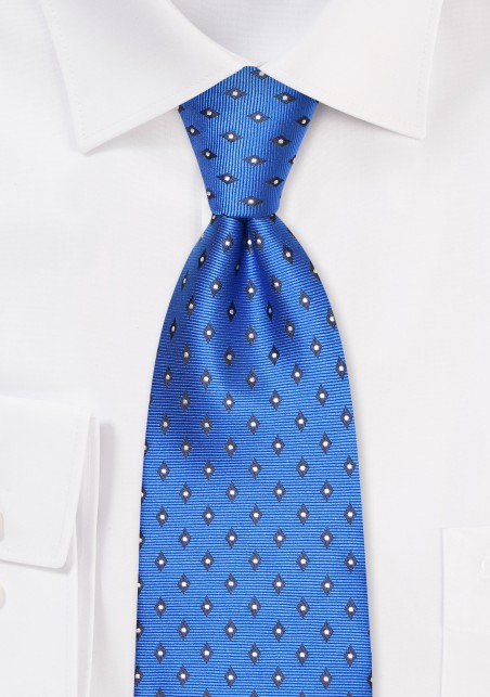 Diamond Check Tie in Sapphire