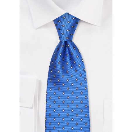 Diamond Check Tie in Sapphire
