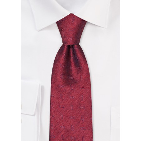 Matte Textured Tie in Deep Reds