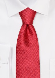 Textured Herringbone Tie in Red