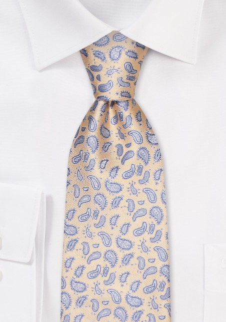 Golden Yellow Paisley Necktie