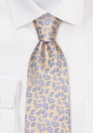 Golden Yellow Paisley Necktie