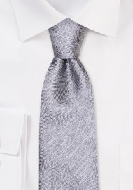 Textured Herringbone Tie in Dophin Grey