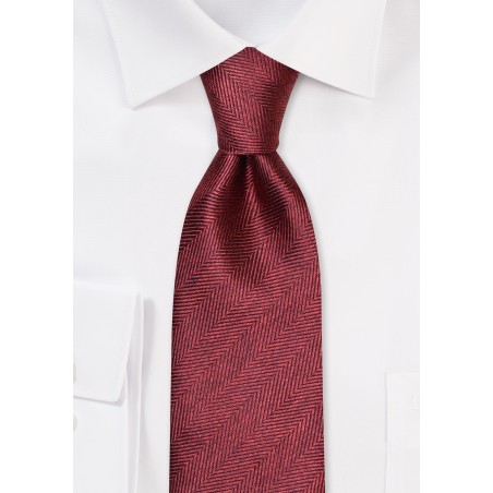 Textured Herringbone Tie in Rust
