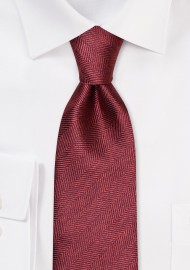 Textured Herringbone Tie in Rust