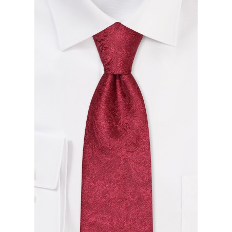 Autumn Woolen Paisley Tie in Red