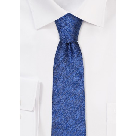 Royal Sapphire Linen Skinny Tie
