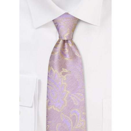 Woolen Paisley Skinny Tie in Fog